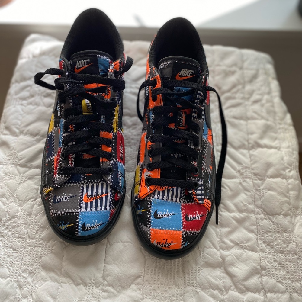 Nike Patchwork Low-Top Sneakers in Black, Red, Blue, Orange, Yellow, Cream - Picture 10 of 10